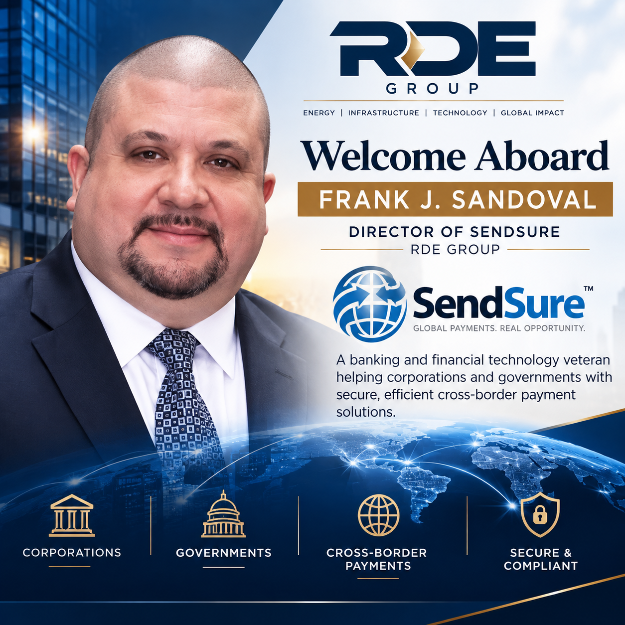 SendSure announcement introducing Frank J. Sandoval as Director of SendSure